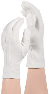 handschoenen - wit - kort model - katoen - verkleden - toneel XL (44)