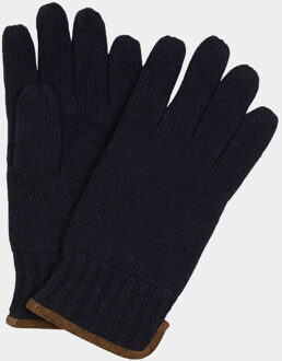 Handschoenen Wol Navy Blauw Suede Detail - 9.5