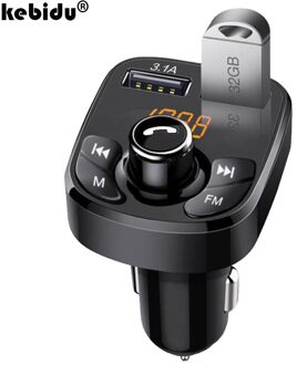 Handsfree Bluetooth 5.0 Fm Transmitter Car Kit Dual Usb Telefoon Oplader Ondersteuning Usb Aux Muziek MP3 Speler Fm Modulator