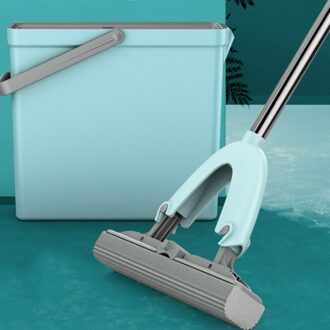 Handsfree Mop Emmer Met Squeeze Plaat Spons Pva Mop Hoofd Droog En Natte Magic Cleaning Tools Huishoudelijke Hardhout Laminaat tegel