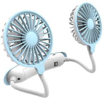 Handsfree Opknoping Hals Fan Draagbare Nekband Fan Usb Oplaadbare 3 Speed Wearable Persoonlijke Koelventilator Verstelbare Arm blauw
