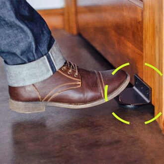 Handsfree Touchless Handsfree Voet Deuropener Handvat Beugel Dikke Metalen Gemak Thuis Deur Opener Accessoires zilver