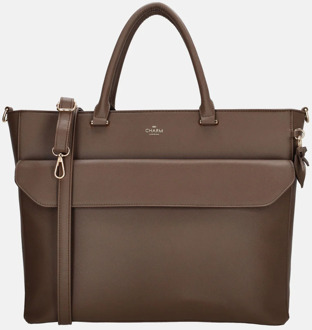handtas 15 inch mocca Bruin