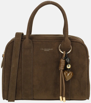 handtas bowling suedine chocolat Donkerbruin