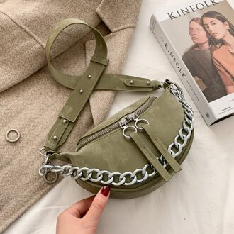 Handtas Met Ketting Crossover Pu Lederen Handtas, Schouderriem, Wit, Kleine, Borst, reistas, Zilver, bruin