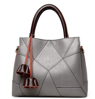 Handtas Purse Multi-Layer Grote Capaciteit Tote Tas Voor Dames Grijs