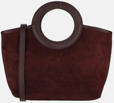 handtas suede bordeaux rood Donker rood
