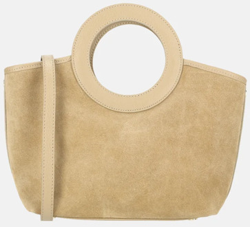 handtas suede lichttaupe