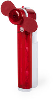 Handventilator - rood - waaier met waterverstruiver - 16 cm