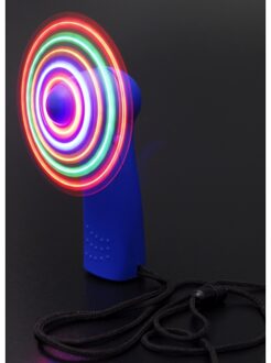 Handwaaier gekleurd met LED - 11 cm - Lichtgevende neon feestlichtjes feestartikelen - Op batterijen