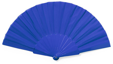 Handwaaier/spaanse waaier - blauw - RPET polyester - 41 x 23 cm - verkoeling/zomer - Verkleedattributen