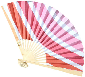Handwaaier/spaanse waaier Marina - rood - polyester - 26 cm - verkoeling/zomer