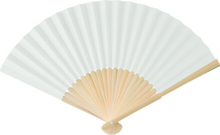 Handwaaier/spaanse waaier - wit - bamboe/papier - 36 x 21 cm - verkoeling/zomer