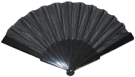 Handwaaier/Spaanse waaier zwart polyester - Verkleedattributen