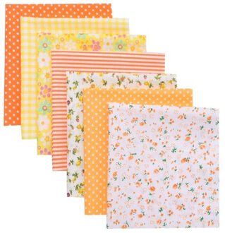 Handwerk Handgemaakte Accessoires Stof Katoen Gedrukt Katoenen Doek Praktische Mode Patchwork Borduren Diy 25X25 Cm 7 Stks/set geel