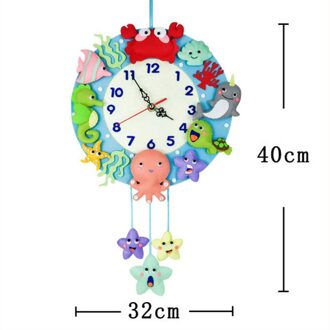 Handwerk Voelde Wandklok Bos Dier Thema Handgemaakte Doek Klok Gratis Snijden DIY Vilt Materiaal Pakket voor Woonkamer Decor