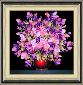 Handwerken, Chinese DIY Lint kruissteek Sets voor Borduurwerk kit, mooie Paarse bloemen Kruissteek handwerk muur decor