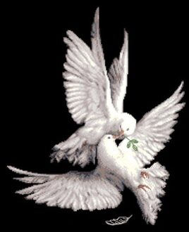 Handwerken, DIY Kruissteek, Sets Voor Borduurwerk kits, 11CT & 14CT, Vredesduif 14CT onbedrukt