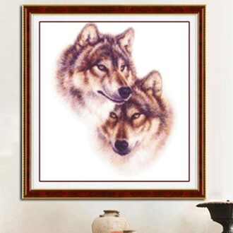 Handwerken, DOE-DMC kruissteek, Sets Voor Borduurwerk kits, precieze Gedrukt wolf Patronen genoeg draad Geteld Cross-Stitching