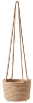 Handwoven Opknoping Planter Plant Mand Met Jute Katoenen Koord Indoor Bloempot Macrame Organizer M10 21 khaki