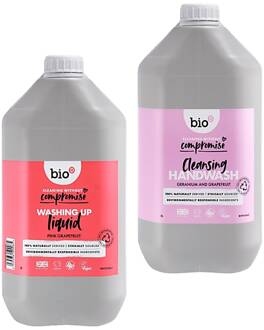 Handzeep & Afwasmiddel Roze Grapefruit 5L Refill Bundel