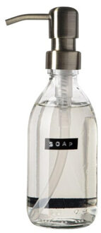 Handzeep helder glas messing pomp 250ml tekst SOAP 8719325913118