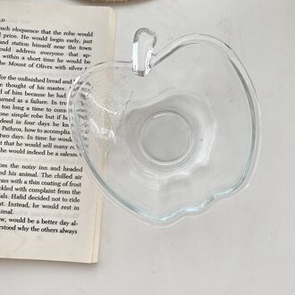 Hanfeng Ins Apple Plaat Salade Glas Transparant Fruit Snack Plaat Glazen Kom Ontbijt Kom Voedsel Met Servies 1 appel plate