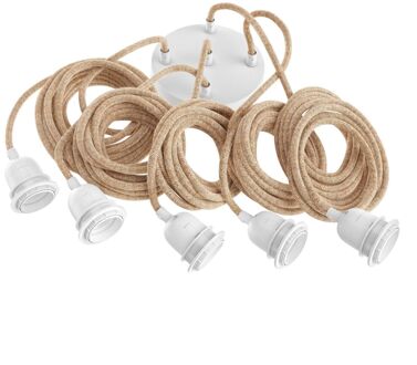 Hang 5 Hanglamp - Jute Touw - Witte Fitting