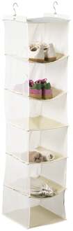 Hang organiser met 6 vakken - wit - 125x30x30 cm