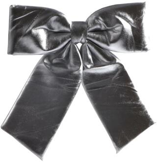 Hangdeco strik 28x28cm zilver Zilverkleurig