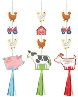 Hangdecoratie Boerderijdieren Farmhouse Fun (3st) Multikleur - Print