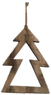 Hangdecoratie boom hout 28x38x2cm bruin