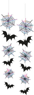 Hangdecoratie Happy Halloween (2st) Zwart