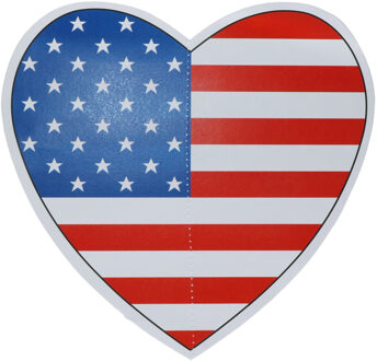 Hangdecoratie hart Amerika/USA - 28 cm - Amerikaanse versiering