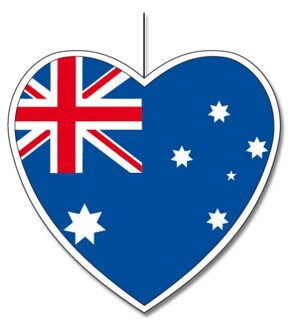 Hangdecoratie hart Australie 28 cm - Australische vlag WK landen versiering