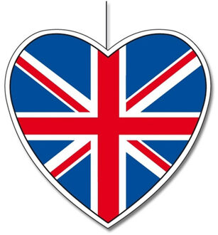 Hangdecoratie hart Engeland 28 cm - Engelse vlag EK/WK landen versiering