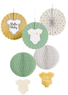 Hangdecoratie Hello Baby 5 Delig Multikleur - Print