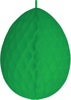 Hangdecoratie honeycomb paasei groen van papier 30 cm