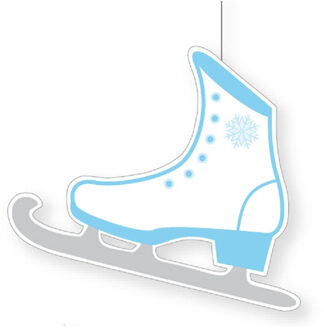 Hangdecoratie kunstschaats - 24 x 30 cm - papier/karton - schaats thema decoratie