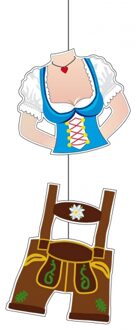 Hangdecoratie lederhosen Oktoberfest - 70 x 23 cm - Bierfeest feestartikelen - Versiering