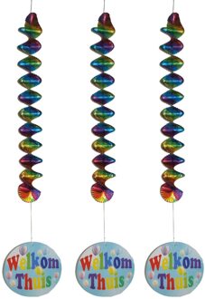 Hangdecoratie Welkom Thuis - 3 Stuks Multikleur - Print