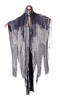 Hangende decoratie spook/geest/skelet pop met lichtgevende ogen - 160 cm - Halloween - Horror party Multi