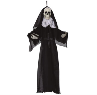 Hangende horror decoratie skelet non 50 cm - Halloween poppen Zwart