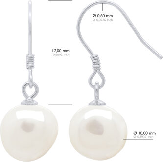 Hangende Oorbellen Echte GeCultiveerde Zoetwaterparels Barok 10-11 mm Wit