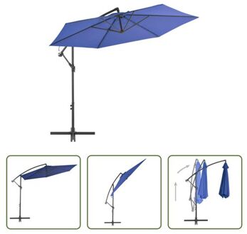 Hangende Parasol - Blauw - 300 x 244 cm - UV-beschermend - Zwenkbaar