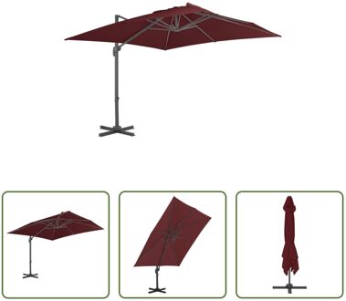 Hangende Parasol - Bordeauxrood - 400 x 300 x 268 cm - UV-beschermend - Anti-vervagend