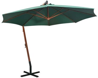 Hangende Parasol Groen - Grenenhouten paal 350cm - UV-bestendig