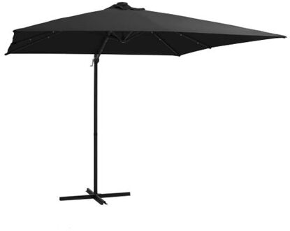 Hangende Parasol - LED-verlichting - UV-beschermend - 250x250x247 cm - Zwart