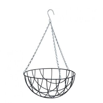 Hangende plantenbak metaaldraad donkergroen met ketting H16 x D30 cm - hanging basket - Plantenbakken