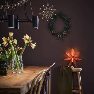 Hangende ster Embla, Ø 45 cm, fluwelen uitstraling bruin